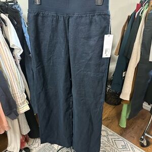 Soft Surroundings Blue Chinos Relaxed Fit Elastic Waist